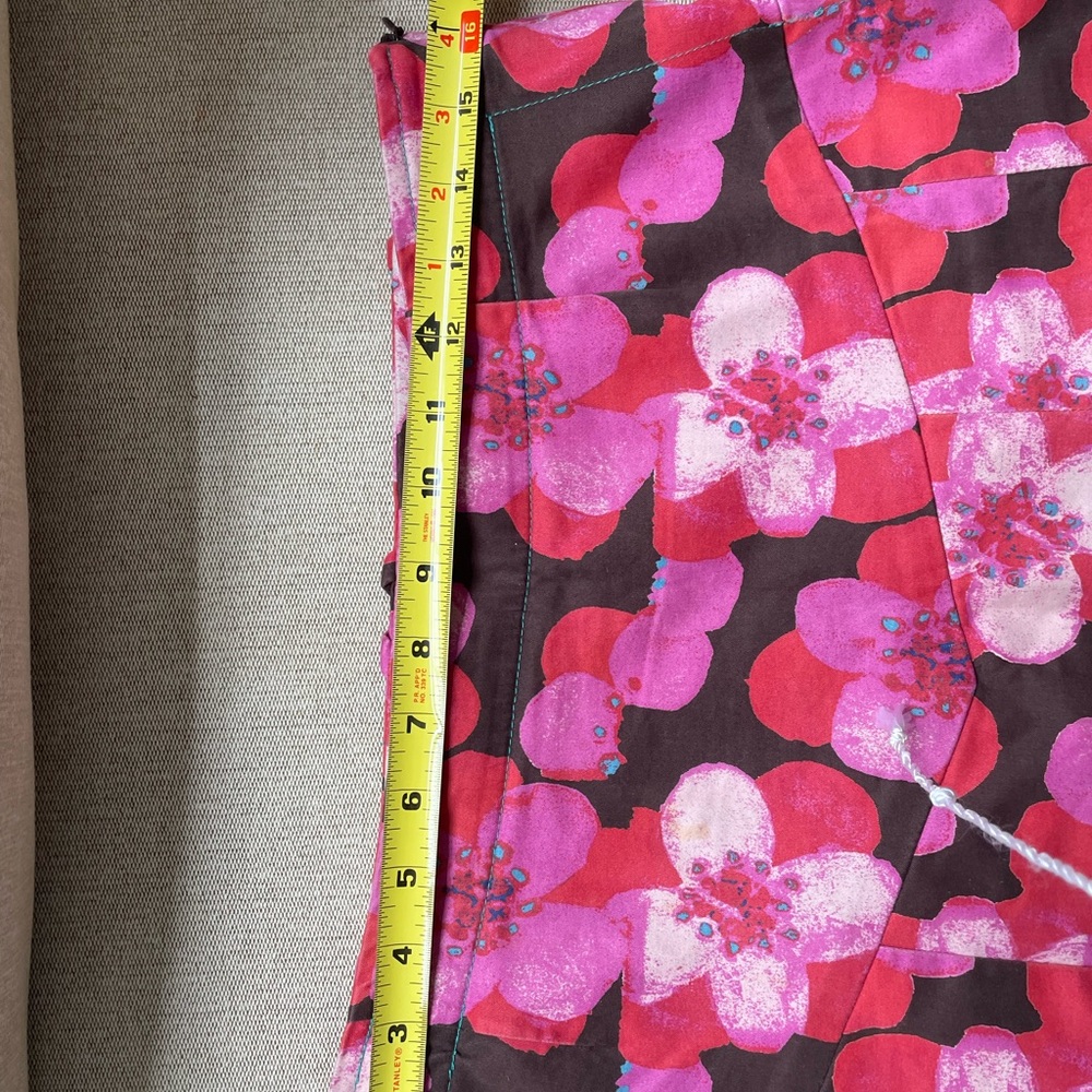 Anthropologie Oilily Women's Pink Red Floral Print Pleated A-Line Skirt Medium - Picture 8 of 9